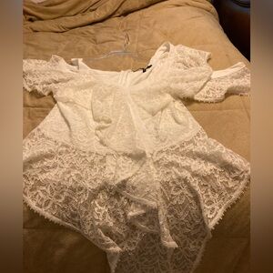 BCBGMaxazaria white lace top